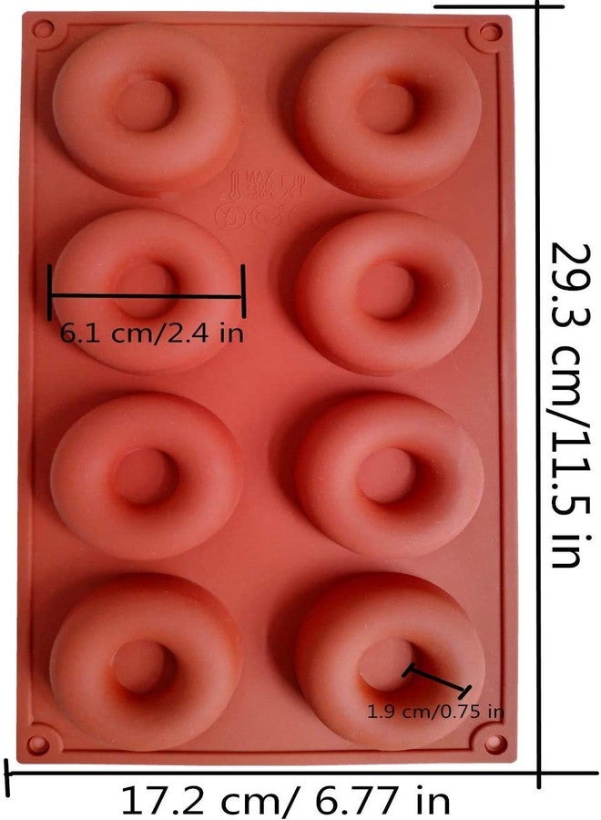 Skytail 8 Slot Silicone Donut Mold Non-Stick Doughnut Pan Donut Baking Molds Cake Biscuit Bagels Dessert Party Treats Chocolate Muffin Tray Cupcake Cheesecake Handmade Donut Cake Molds - Image 2