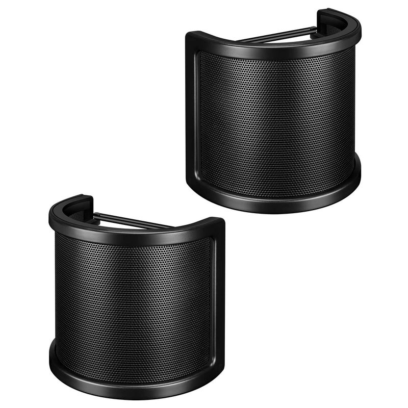 Aokeo Pop Filter, Aokeo Mic Pop Screen with Metal Mesh, Compact Microphone Pop Shield Windscreen for Recording Studio, Youtube Videos, Streaming, Podcast (2 Pack) - Image 1