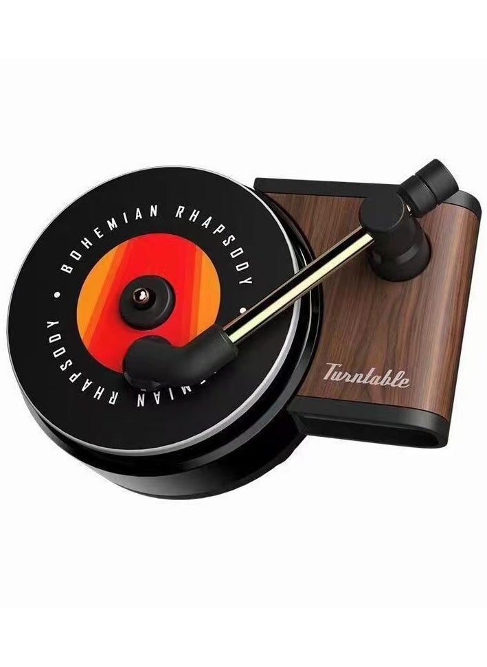 Generic - Car perfume Car air freshener record player, car fragrance diffusers clips in retro style record player design, 10pieces aromatherapy tablets replacement pads for car air diffuser - Image 1
