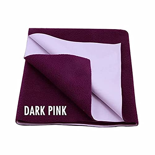 Desithat Waterproof & Washable Instadry Extra Absorbent Baby Dry Sheet & Bed Protector/Crib Sheet - Medium 39x28 Inches/ 100X70 Cms (Dark Pink) - Image 1