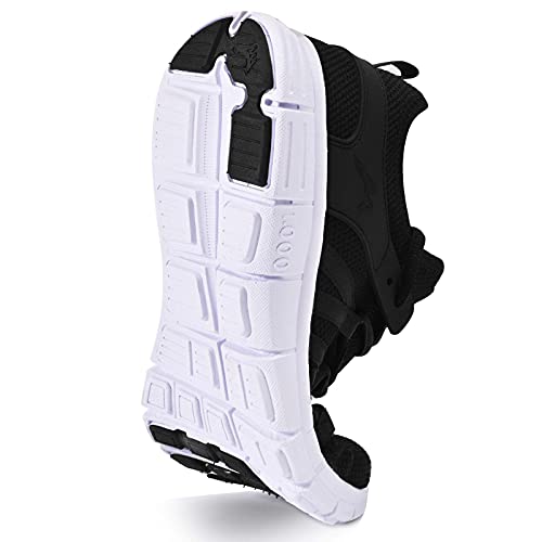 INZCOU Walking Running Shoes Lightweight Tennis Shoes Non Slip Workou Gym Shoes Mesh Breathable Walking Sneakers Black White 13women / 12men - Image 3