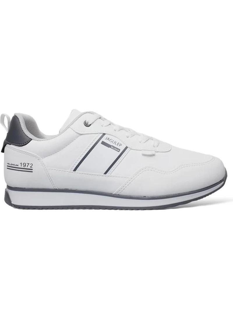 Liger Men's Leather Laced Casual Sneakers White - Smoke