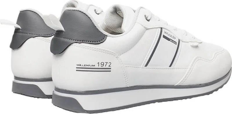 Liger Men's Leather Laced Casual Sneakers White - Smoke
