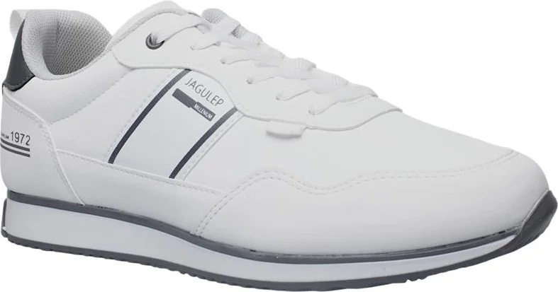 Liger Men's Leather Laced Casual Sneakers White - Smoke