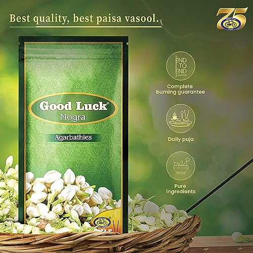 Cycle Pure Agarbathi Special Combo Pack - GoodLuck - Champa, Mogra, Rose Incense Sticks (Pack of 3) (220 gm per Pouch) - Image 4