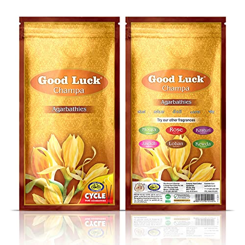 Cycle Pure Agarbathi Special Combo Pack - GoodLuck - Champa, Mogra, Rose Incense Sticks (Pack of 3) (220 gm per Pouch) - Image 2