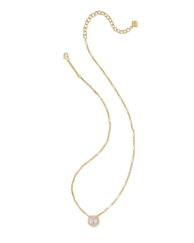 Kendra Scott Bella Short Pendant Necklace in White CZ, 14k Gold-Plated Brass, Fashion Jewelry for Women - Image 2