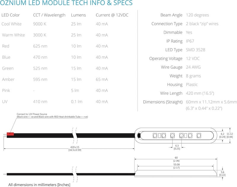 Oznium LED Modules (Straight Chrome, Amber LED) - Image 5