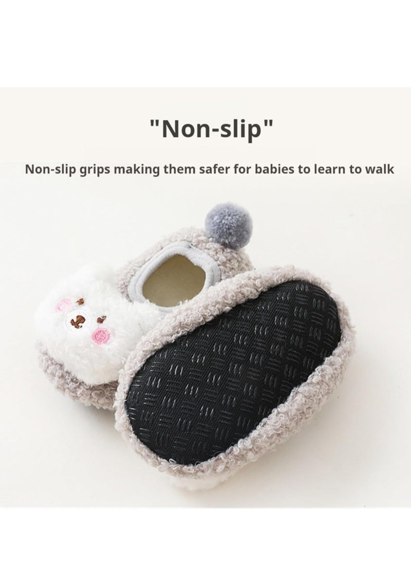 Oasisgalore Plush Bear Slippers, Non-Skid Toddler Shoes for Boys & Girls, Warm Home Footwear  - Image 2