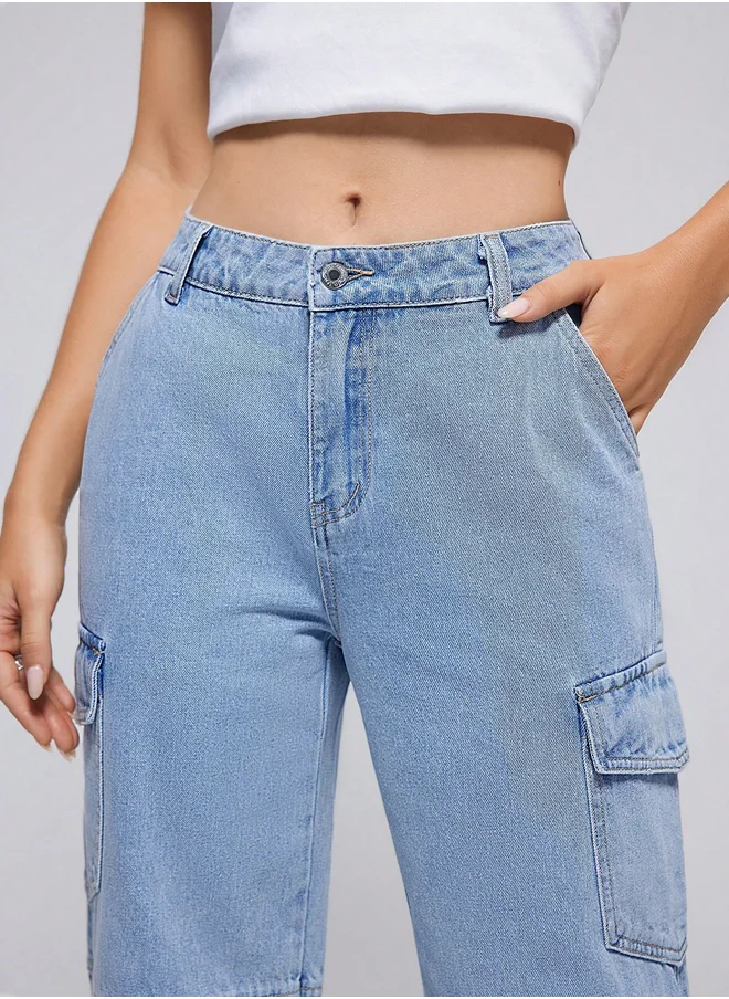 كوتي Mid Rise Straight Fit Cargo Jeans