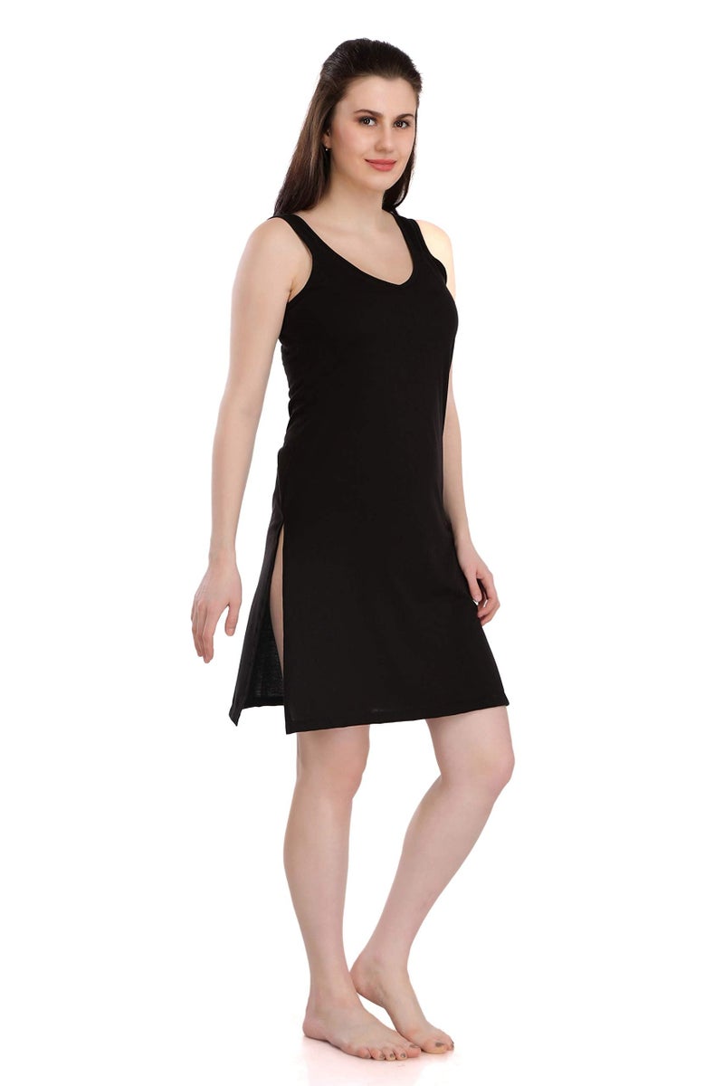 Splash Cotton Rich Camisole Slip for Women| Long Kurti Slip/Suit Slip/Camisole Slip Knee Length - Pack of 2 - Image 3
