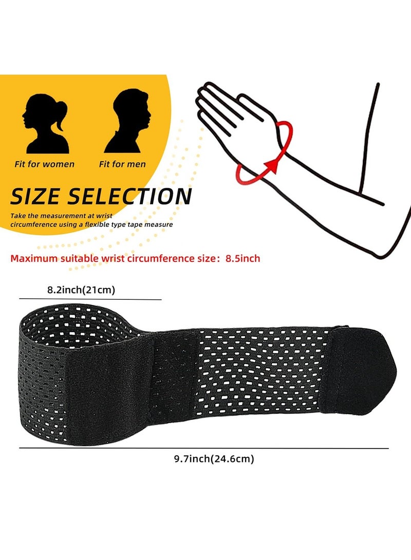 ممون زوجان من أساور المعصم الرياضية القابلة للتعديل لدعم المعصم، شريط لف الإصابات، شريط ضمادة واقي للمعصم في صالة الألعاب الرياضية (أسود ورمادي) - Image 3