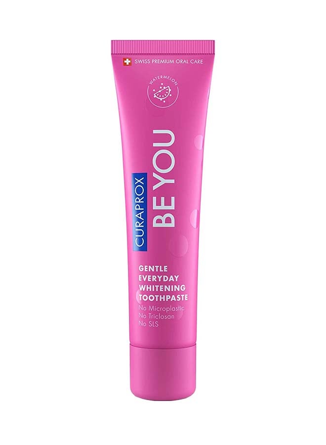 CURAPROX Be You Watermelon Toothpaste Pink 60ml - Gentle everyday Whitening Toothpaste - SLS Free, Microplastic Free, Triclosan Free, Low Flouride Tooth Paste. - Image 1
