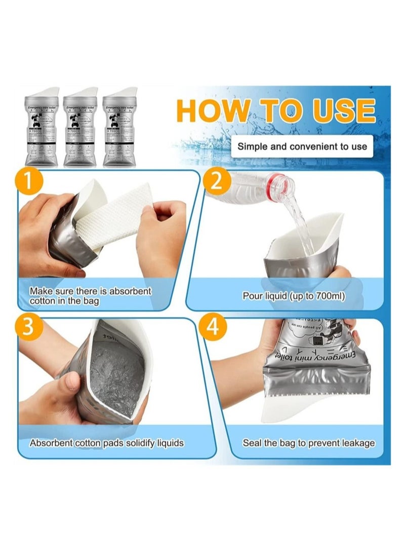 بيوينتي أكياس بول للاستعمال مرة واحدة، أكياس تبول للتخييم بسعة كبيرة 700 مل (20 عبوة) - Image 4