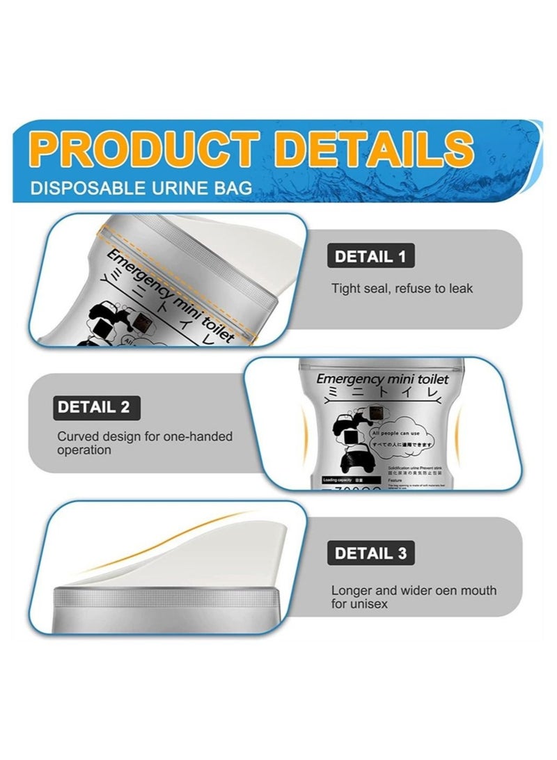 بيوينتي أكياس بول للاستعمال مرة واحدة، أكياس تبول للتخييم بسعة كبيرة 700 مل (20 عبوة) - Image 5