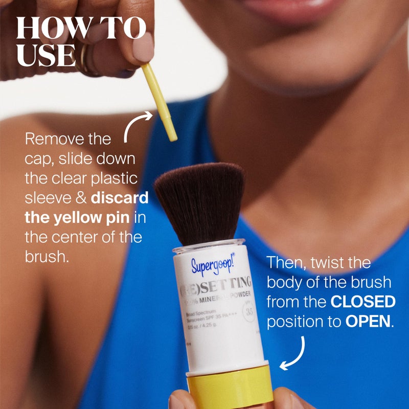 Supergoop! (Re) setting Mineral Powder, Translucent - 0.15 oz - Makeup Setting Powder + Broad Spectrum SPF 35 PA+++ Sunscreen - With Ceramides, Olive Glycerides & Coated Silica Spheres - Image 5