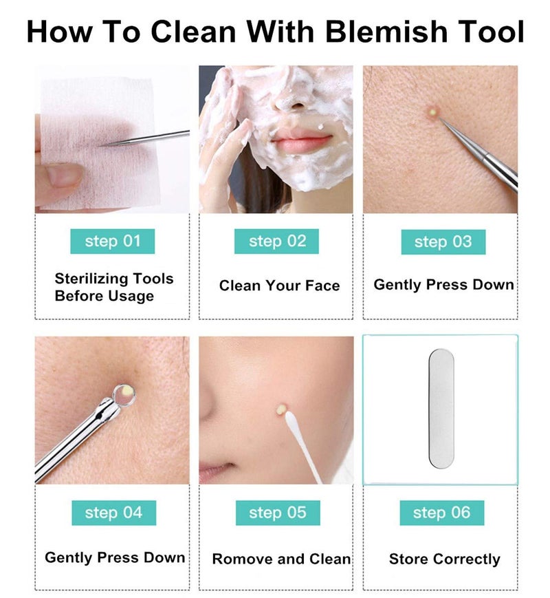 Pinkiou Blackhead Remover Comedone Pimple Popper Tool Acne Extractor Blemish Remover Ingrown Hair Tweezers Removal Kit Whitehead Remover Zit Treatment Skincare Tools for Face Nose,8 PCS - Image 5