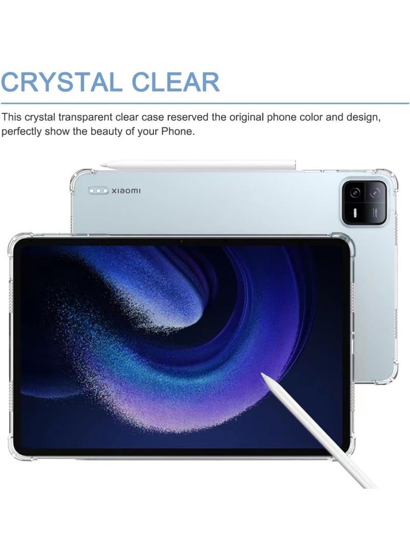 جراب شفاف لجهاز Xiaomi Pad 6، جراب حماية من الوسادة الهوائية رفيع للغاية وشفاف عالي الدقة، جراب واقي ناعم من مادة TPU مقاوم للصدمات لجهاز Xiaomi Pad 6 - شفاف - Image 5