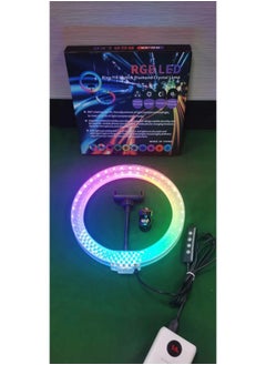 General Double-Sided RGB Crystal Diamond Ring Light Mobile Phone Desktop Flashlight Crystal Supplement Light Emitting Lamp-Specifications:RGB-ring Light 【10 Inch Wire Control】】  - Image 1