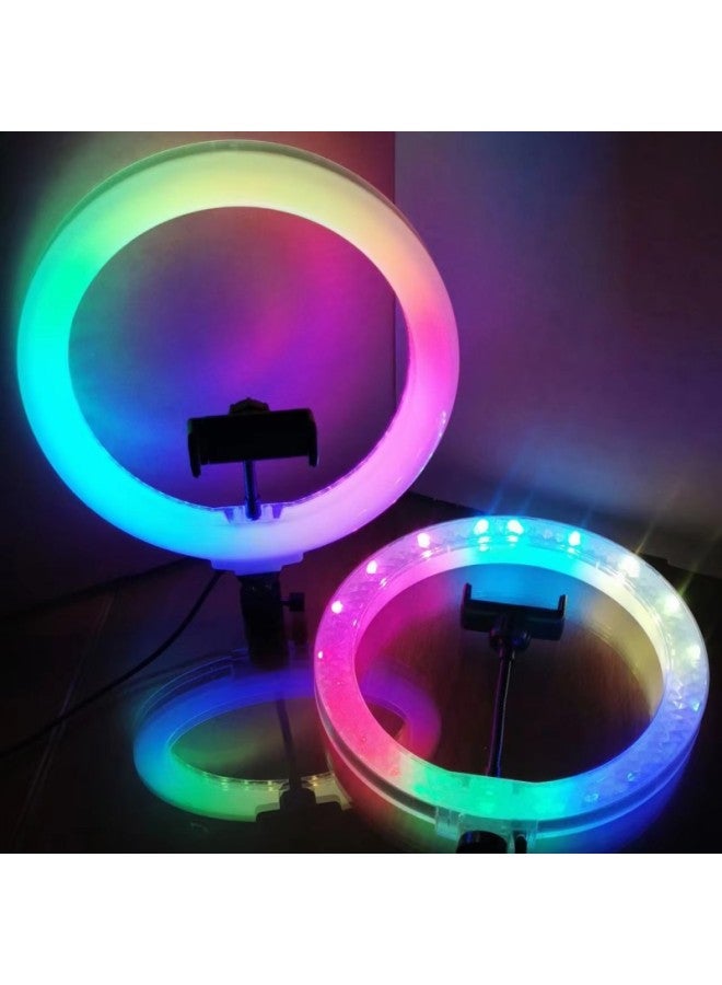 general Double-Sided RGB Crystal Diamond Ring Light Mobile Phone Desktop Flashlight Crystal Supplement Light Emitting Lamp-Specifications:RGB-ring Light 【10 Inch Wire Control】】  - Image 4