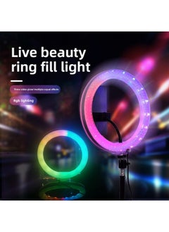 General Double-Sided RGB Crystal Diamond Ring Light Mobile Phone Desktop Flashlight Crystal Supplement Light Emitting Lamp-Specifications:RGB-ring Light 【10 Inch Wire Control】】  - Image 2