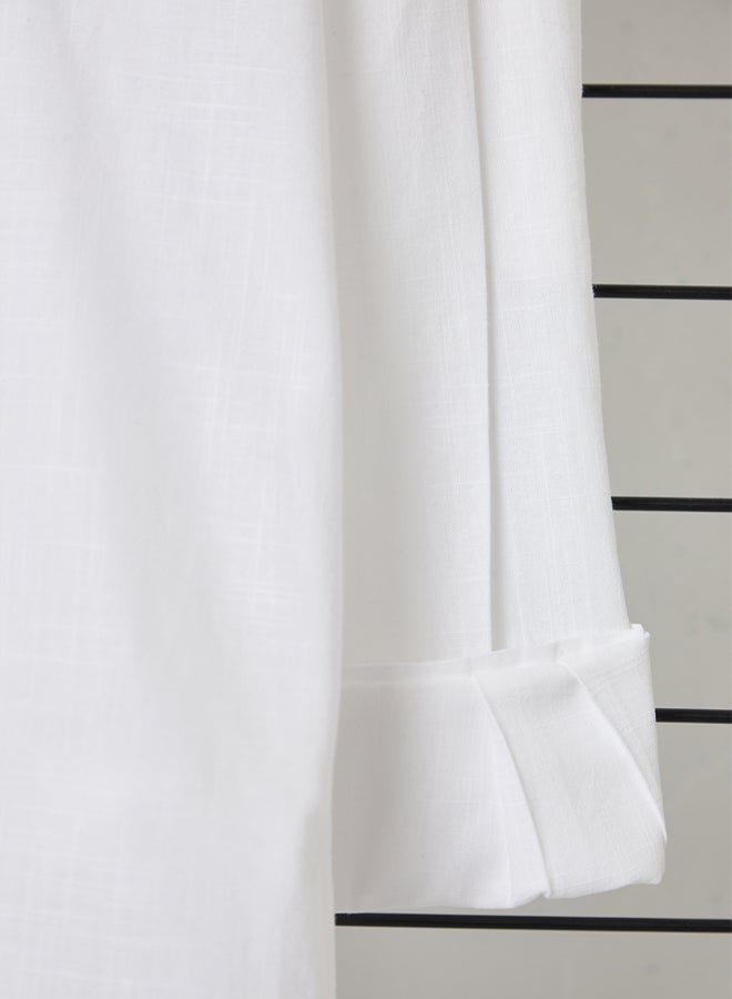 trendyol White Regular Fit Comfortable Mandarin Collar Basic Plus Size Shirt TMNSS23GO00093 - Image 3