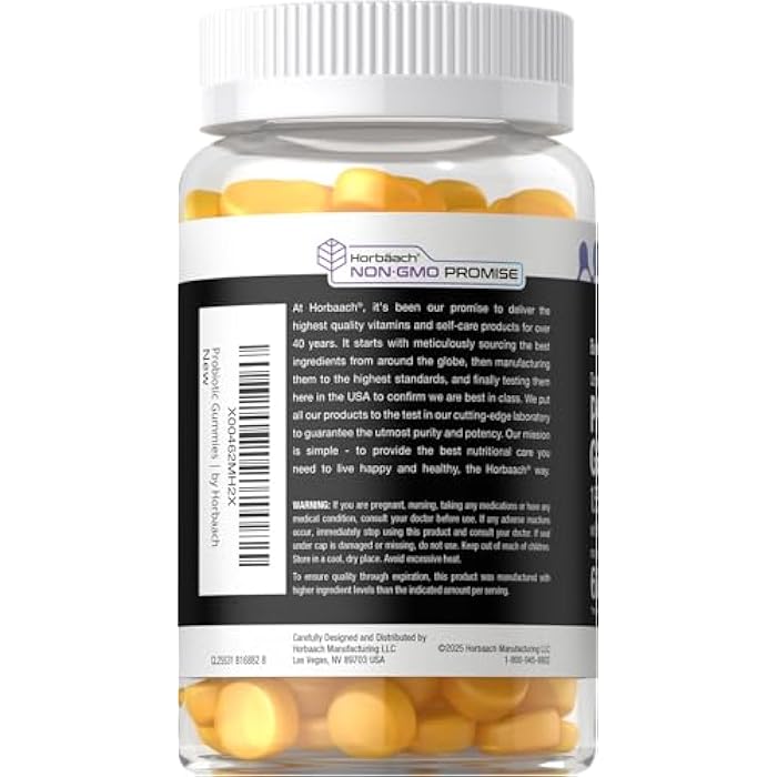 Horbäach Probiotic Gummies 1.5 Billion CFU | 60 Count | with Prebiotic for Women and Men | Tropical Flavor | Doctor Formulated | Vegan, Non-GMO & Gluten Free | Berkshire Labs - Image 3