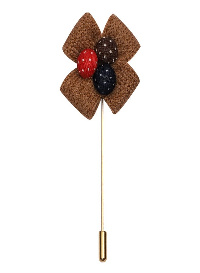 Peluche Graceful Brown Brooch/Lapel Pin For Men - Image 1