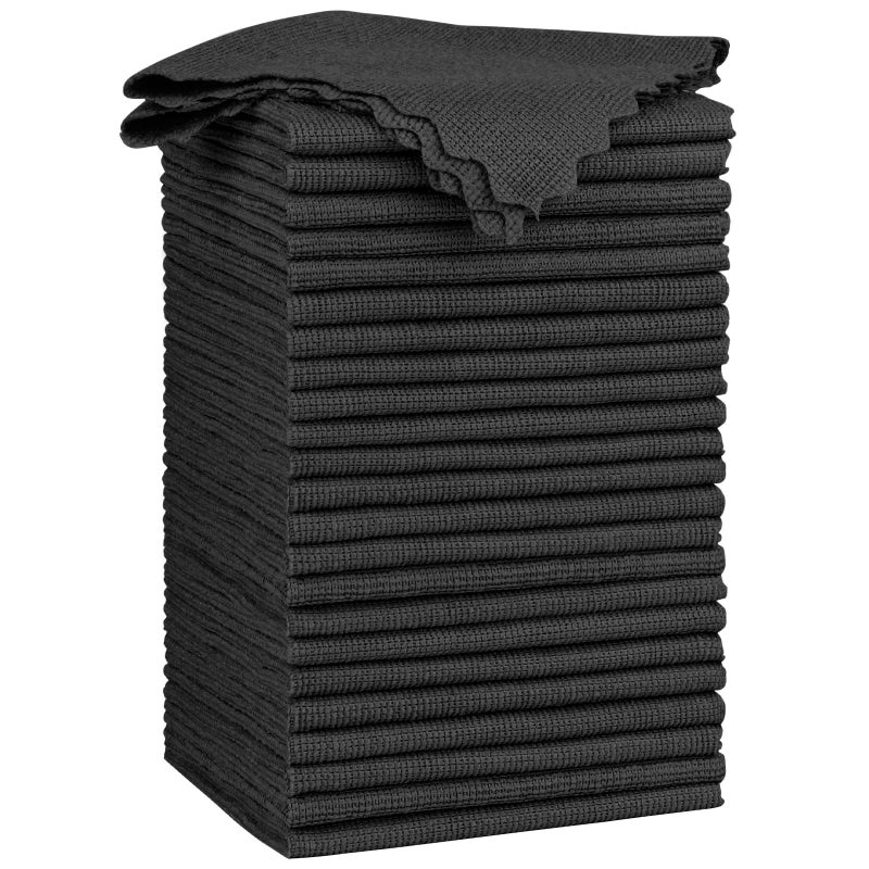 Orighty Black Microfiber Cleaning Cloth, 24 Pack Highly Absorbent Cleaning Rags, Microfiber Towels for Cars, Household Cleaning Supplies, Reusable Lint Free Cloths for House, Kitchen, 12 x12 inch - Image 1