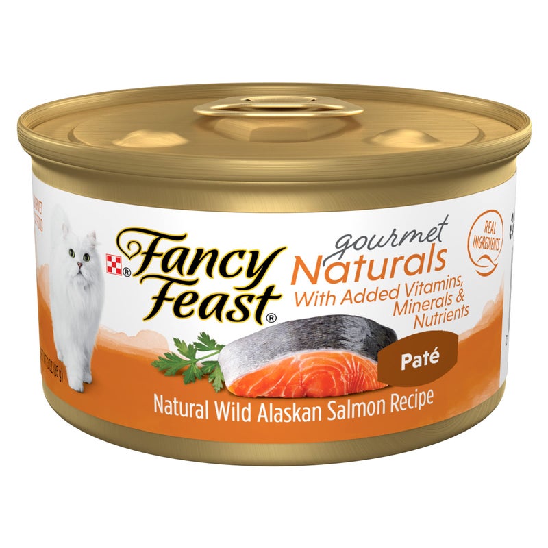 Fancy Feast Purina Fancy Feast Wet Cat Food Pate Gourmet Naturals Wild Alaskan Salmon Recipe - (Pack of 12) 3 oz. Cans - Image 1