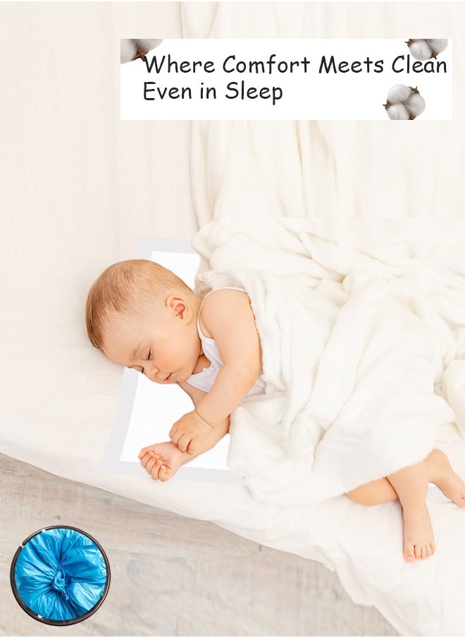 Cute 'n' Cuddle Cute 'n' Cuddle 30 Pcs Disposable Changing Mat White 60cmX45cm With 30 Disposable Scented bags Blue  - Image 4
