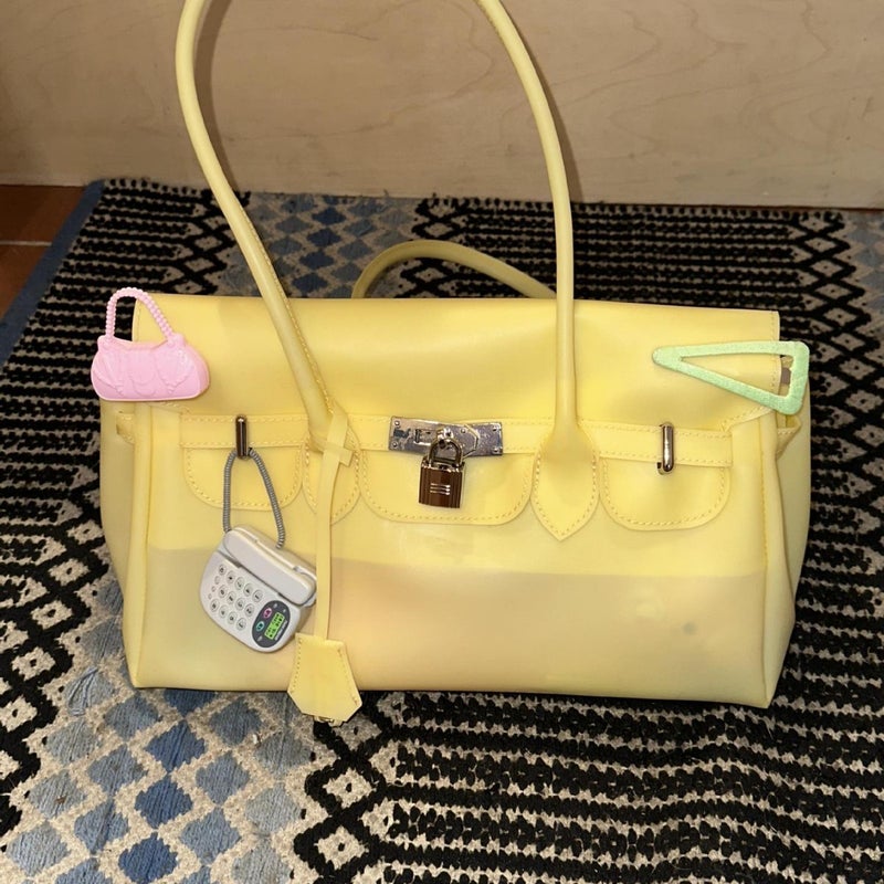 Korean Style PVC Jelly Tote Bag Medium Handbag for Women - Image 3