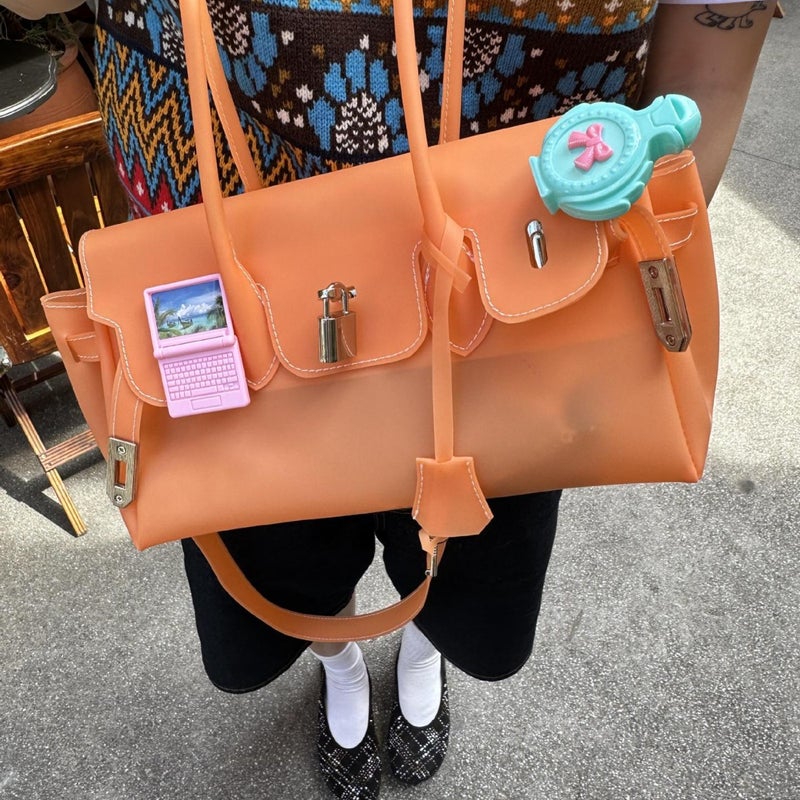 Korean Style PVC Jelly Tote Bag Medium Handbag for Women - Image 5