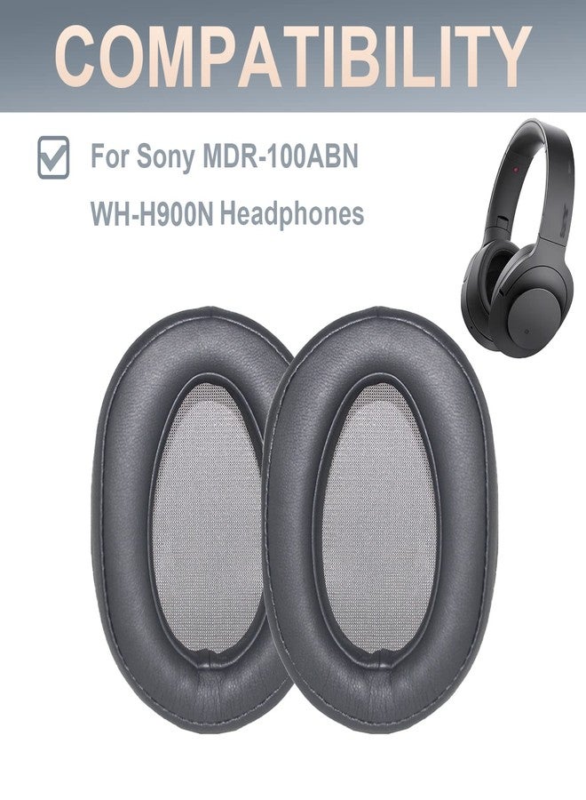 Adhiper WH-H900N Replacement Ear Pads Protein PU Leather Ear Cushion Compatible with Sony WH-H900N and MDR-100ABN Headphones (Dark Grey) - Image 4