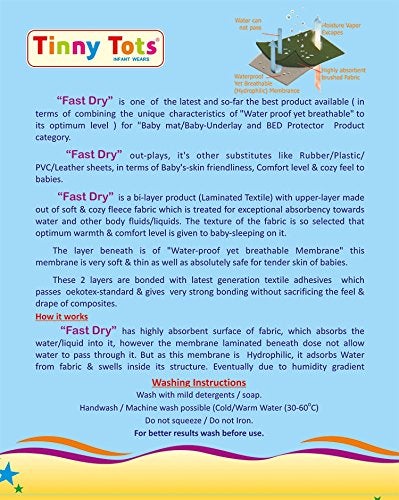 Tinny Tots حماية السرير السريعة الجفاف من تيني توتس / حصيرة الأطفال ، الحجم : 70 × 50 سم ، صغيرة - Image 2