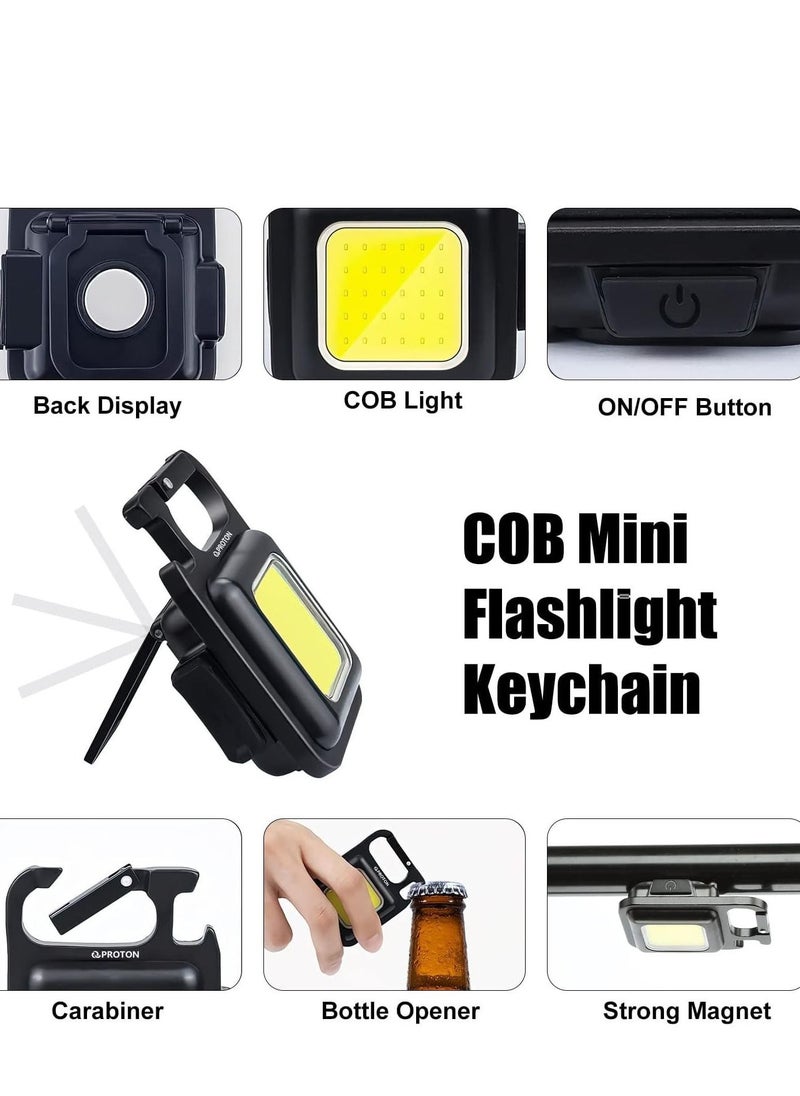 PROTON Mini Flashlight, 800Lumens COB Bright Rechargeable Keychain Flashlights, 4 Light Modes Portable Pocket Light with Folding Bracket Bottle Opener and Magnet Base for Camping Fishing Walking - pzsku/Z503A3D24BE8C249E9B88Z/45/_/1691230469/34956dbd-f8b5-4518-83ea-5e487999e9fd