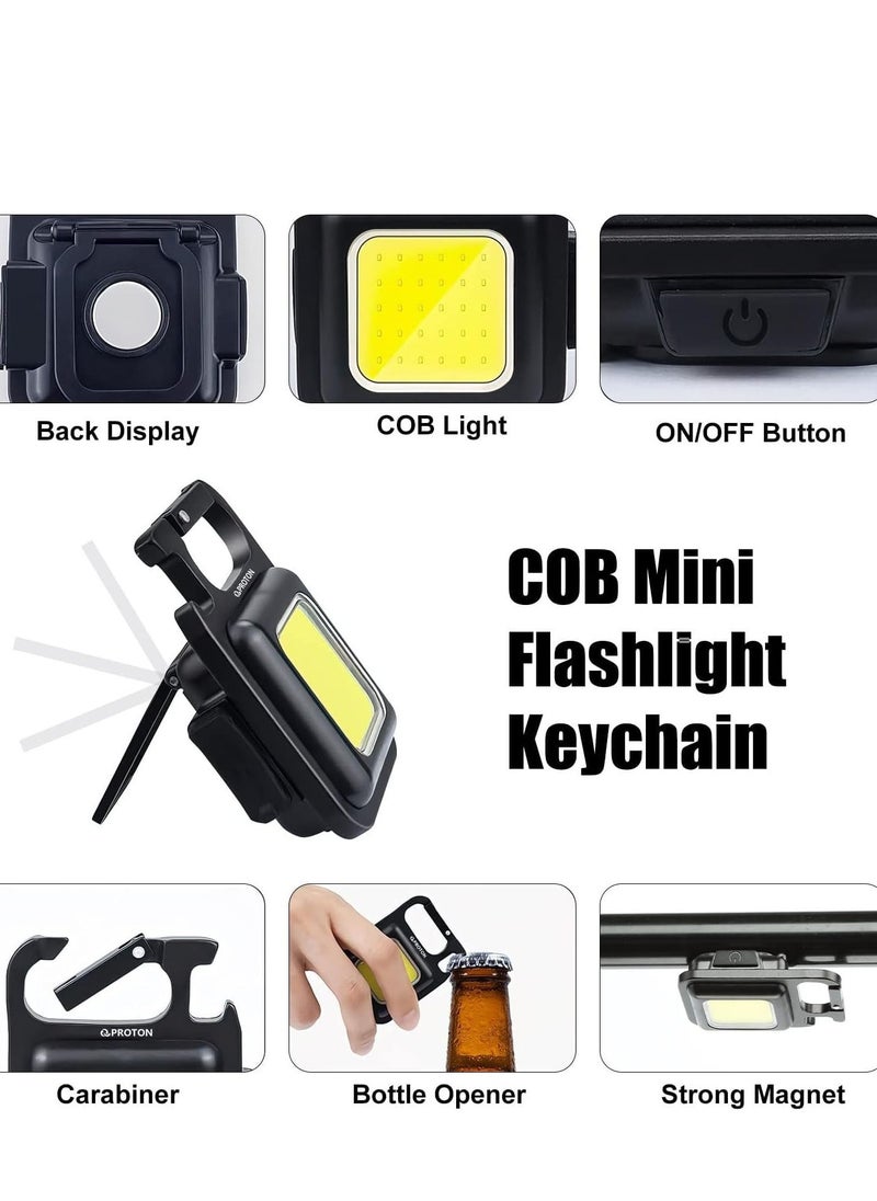 PROTON Mini Flashlight, 800Lumens COB Bright Rechargeable Keychain Flashlights, 4 Light Modes Portable Pocket Light with Folding Bracket Bottle Opener and Magnet Base for Camping Fishing Walking - pzsku/Z503A3D24BE8C249E9B88Z/45/_/1691230469/99951b02-8c49-4b15-adc8-ec324500d7a5