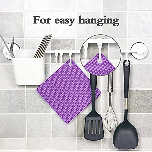 P-Plus International Silicone Trivets Mat for Dish Hot Pads for Counter Top,Pan and Pot Heat Resistant Hot Protector (Square_B Pack of 6 Random) - Image 4