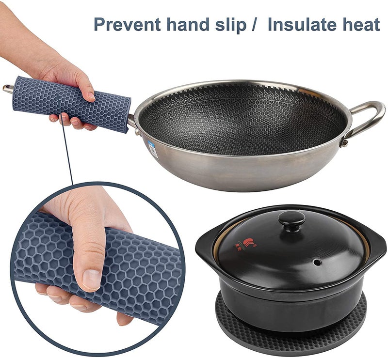 P-Plus International Silicone Trivets Mat for Dish Hot Pads for Counter Top,Pan and Pot Heat Resistant Hot Protector (Square_B Pack of 6 Random) - Image 5
