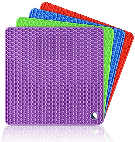 P-Plus International Silicone Trivets Mat for Dish Hot Pads for Counter Top,Pan and Pot Heat Resistant Hot Protector (Square_B Pack of 6 Random) - Image 3