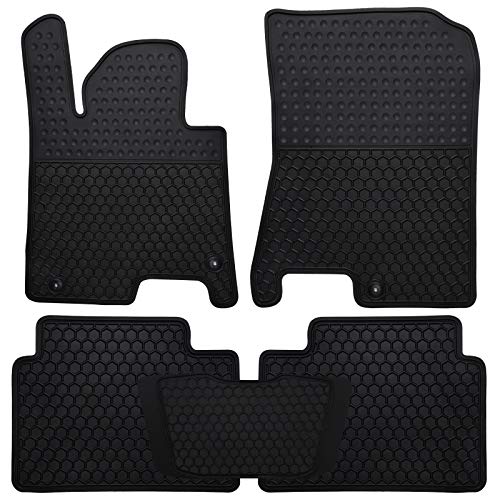 Megiteller Car Floor Mats Custom Fit for Hyundai Sonata 2025 2024 2023-2020/2021-2025 Kia K5 (Only FWD Models) Odorless Washable Heavy Duty Rubber (All Weather) Floor Liners Set Black - Image 1