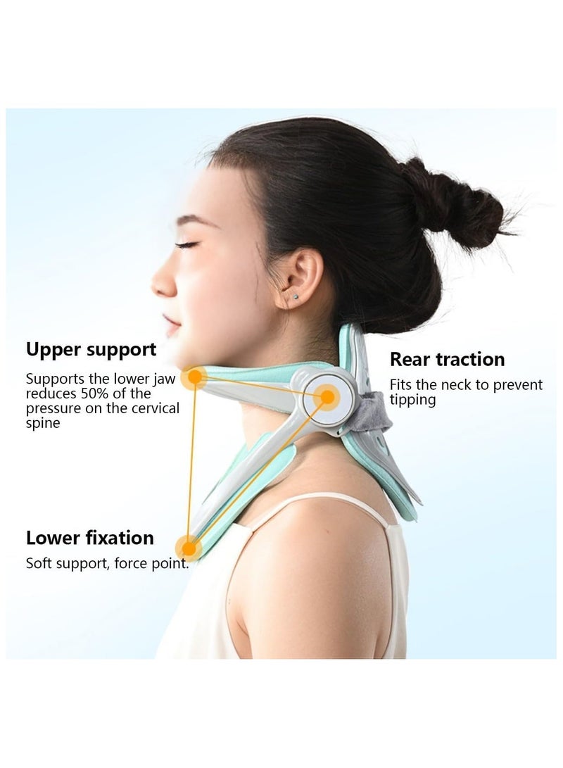Soofam Neck Brace for Neck Pain and Support, 360° Adjustable Cervical Collar, Soft Neck Traction Device Neck Stretcher Orthotic Corrector, for Forward Head Posture Correction, Cervical Spine Pressure Relief - Image 3