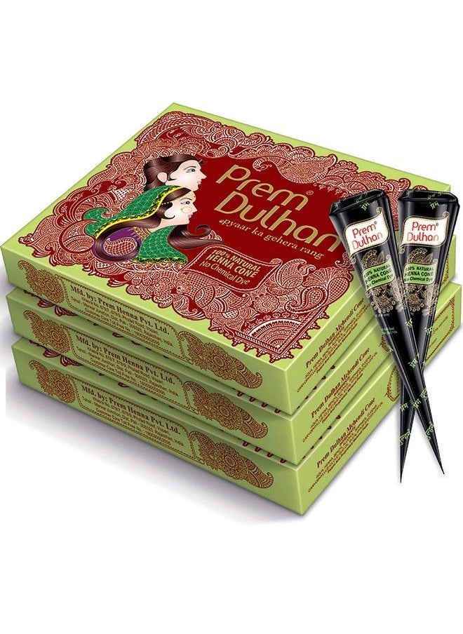 Prem Dulhan مخروط مهندي 12 قطعة في صندوق واحد، عبوة من 3 قطع  - Image 1