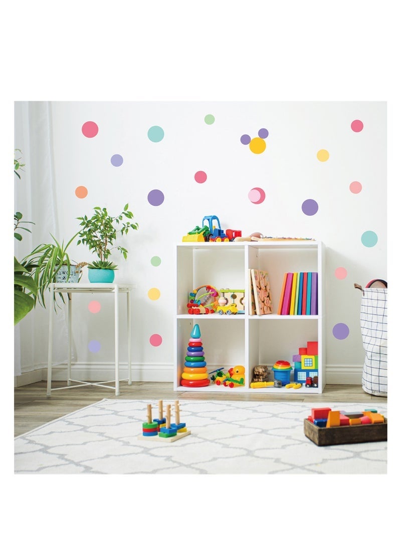 Colorful Wall Stickers Heart & Dot 10 Sheets, Colorful Love Dot Wall Sticker Self-Adhesive DIY Kindergarten Bedroom Children Room Wall Decoration Sticker Wall Sticker, Learning Shapes (Dots) - Image 1