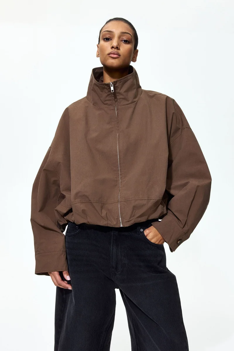 H&M  Bubble-hem cotton jacket for Women | Best Price UAE