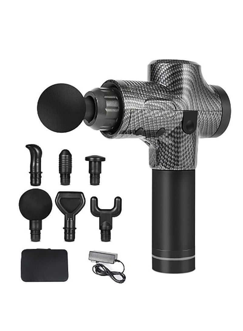 Arabest مسدس تدليك الأنسجة العميقة وجهاز تدليك العضلات للرياضيين، جهاز تدليك عضلات الجسم والظهر المحمول مع 6 رؤوس تدليك وشاشة تعمل باللمس LCD - كربون عصري - Image 1