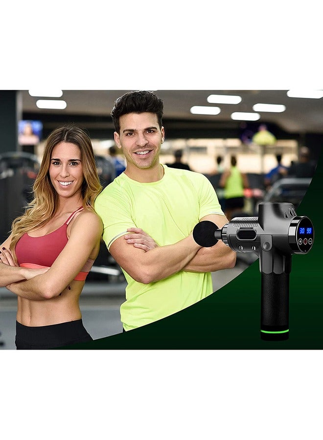 Arabest مسدس تدليك الأنسجة العميقة وجهاز تدليك العضلات للرياضيين، جهاز تدليك عضلات الجسم والظهر المحمول مع 6 رؤوس تدليك وشاشة تعمل باللمس LCD - كربون عصري - Image 2