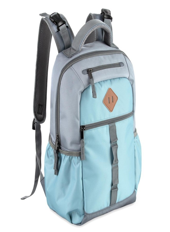 Baby Essentials Two Tone Diaper Bag Backpack with Portable Changing Pad, Stroller Straps, Insulated Bottle Pocket, 2 Pc Set (Teal) - Image 2