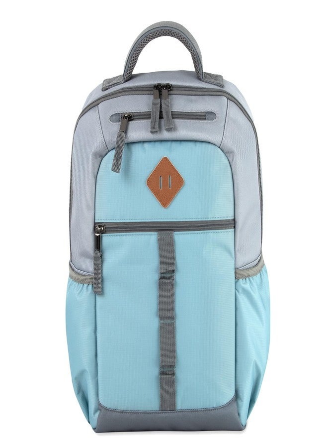 Baby Essentials Two Tone Diaper Bag Backpack with Portable Changing Pad, Stroller Straps, Insulated Bottle Pocket, 2 Pc Set (Teal) - Image 3