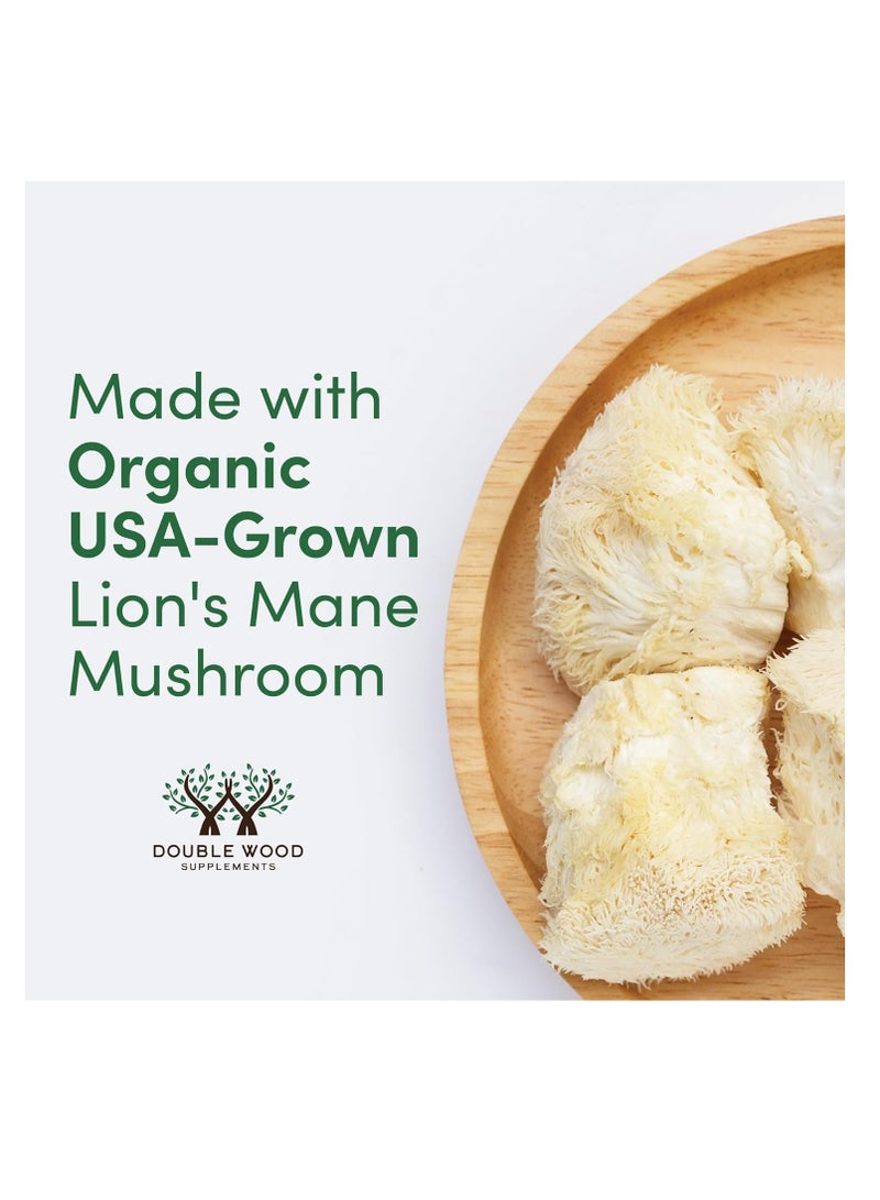 Double Wood Supplements Lion's Mane Mushroom Supplements 500 mg 120 capsules - Image 5